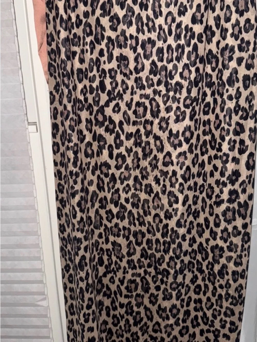 Free People Leopard Print Mesh Slip Midi Dress in Tan and Black - Picture 5 of 6